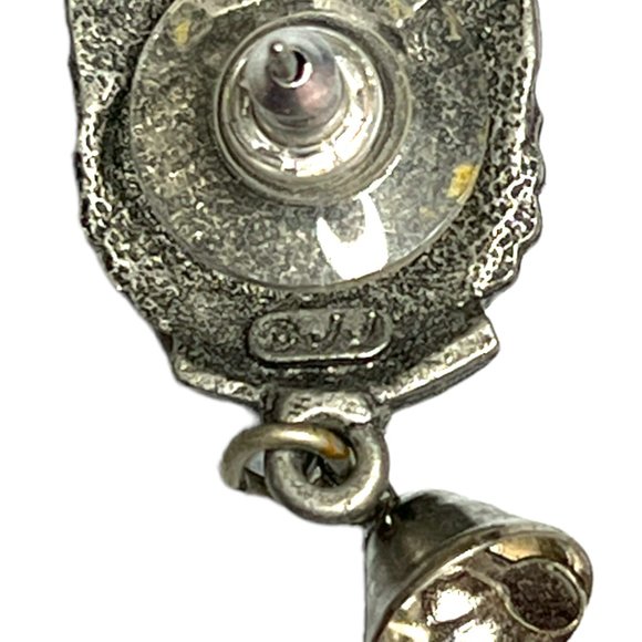 Pewter cat pierced earrings - Picture 3 of 3